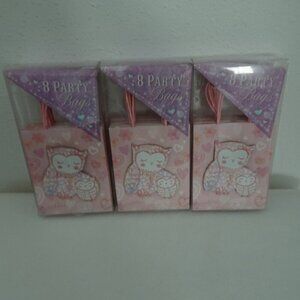 24 Punch Studio Pink Owl Gift Bags Glitter Hearts Birthday Party Loot Swag 7"x5"